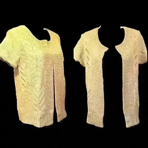 WORTHINGTON Womans TAUPE Knit ALL SEASON Open Front SHRUG Cardigan Sweater Med